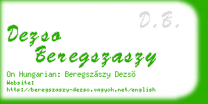 dezso beregszaszy business card