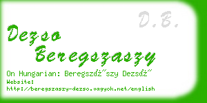 dezso beregszaszy business card